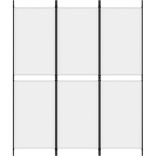  pregrada s 3 panela bijela 150 x 180 cm od tkanine Slike
