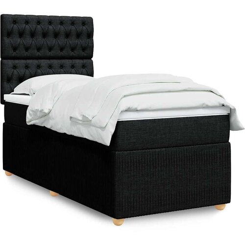  Box spring krevet s madracem crni 80 x 200 cm od tkanine Cijene