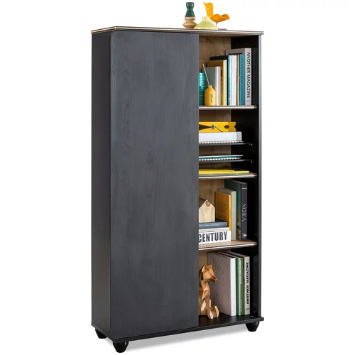 HANAH HOME Black Bookcase With Storage knjižna omara, (20863204)