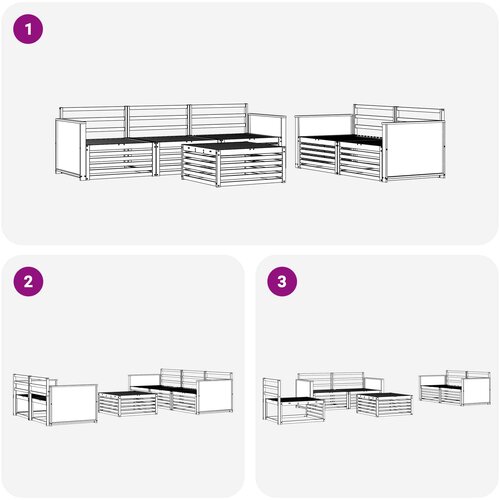  Set vanjskih sofa 6 kom. Prirodna Čvrsto drvo akacije Smeđa Slike