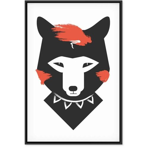  Slika - Polite Fox (1 Part) Vertical 80x120 U crnom drvenom okviru Slike