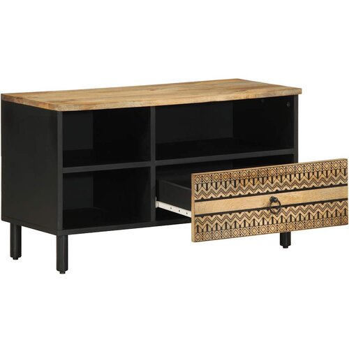 Maison Chic TV omarica - TV enota - Televizijska omarica črna 80x33,5x46 cm masivni neobdelan les Mango, (21699058) Slike
