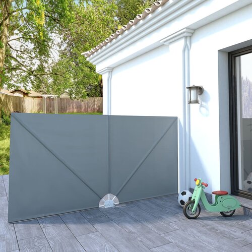 VidaXL Zložljivo stransko platno za teraso sivo 300x150 cm Slike