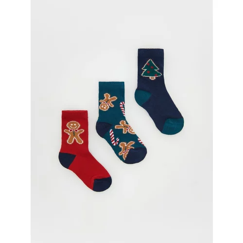 Reserved komplet 3 parov nogavic z božičnim motivom - zelena