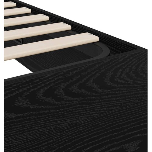 Otomanski krevet s pohranom Crni Hrast 193 x 140 x 25 cm Slike