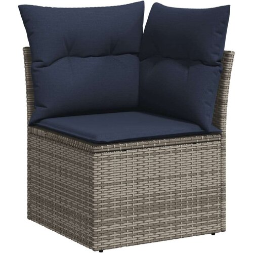  8-dijelni set vrtnih sofa od poliratana s jastucima sivi Slike