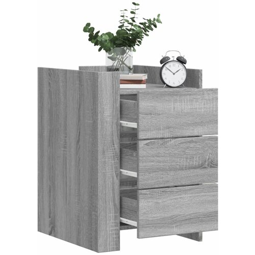  The Living Store Nočna omarica siva sonoma 45x50x65 cm inženirski les - Nočna Omarica, (21497529) Slike