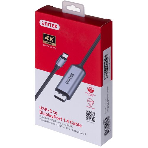 Unitek ADAPTER USB-C, DISPLAYPORT 1.4, 8K@60HZ, 1,8M, V1423C Cijene