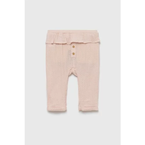 United Colors Of Benetton Dječje pamučne hlače boja: ružičasta, s uzorkom