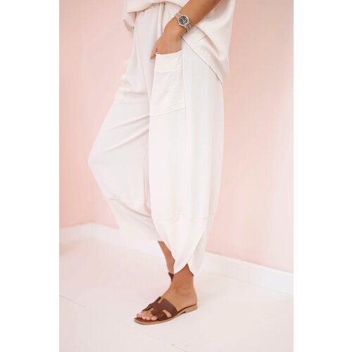 Kesi Włoski Viscose blouse + pants set beige Cene