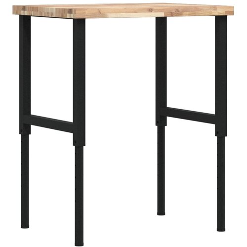 vidaXL Radni stol 80x60x(73-99 5) cm masivno drvo bagrema pravokutni - Smeđa i crna 80 x 60 x (73-99.5) cm 1 Cene