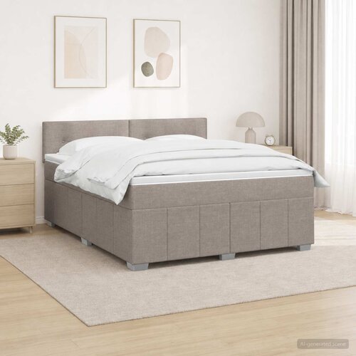  Boxspring krevet s madracem Sivosmeđa 160 x 200 cm Tkanina Slike