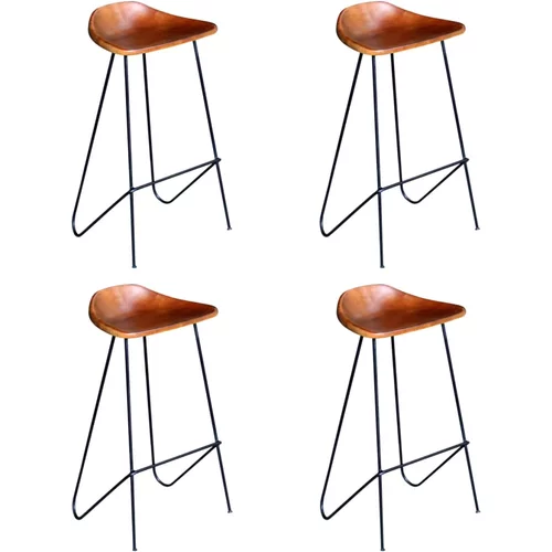  barske stolice od prave kože 4 kom smeđe