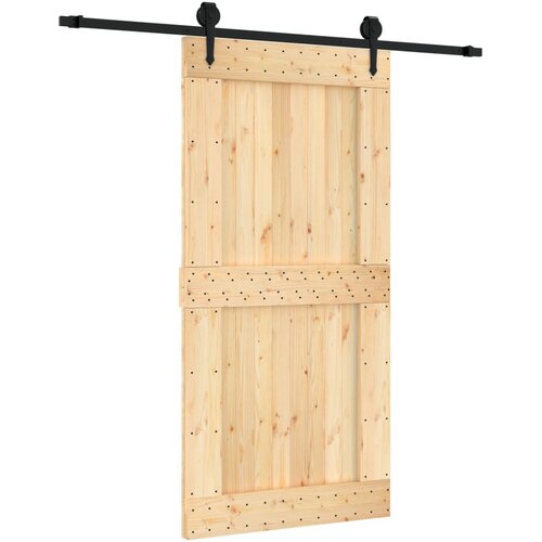 vidaXL Drsna vrata s kompletom vodil 100x210 cm trdna borovina, (20999143) Cene