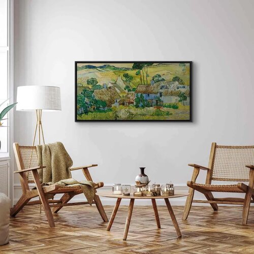  Slika - Vincent Van Gogh &amp;ndash; Farms near Auvers 120x60 U crnom drvenom okviru Slike