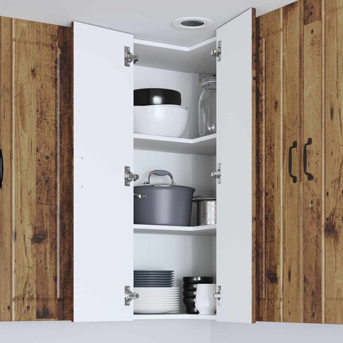 Zidni kutni ormar Lucca Staro drvo 57 x 57 x 100 cm Slike