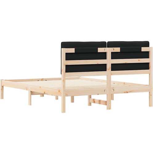 VidaXL krevetni okvir s tapiciranim uzglavljem Crna 140 x 200 cm Slike