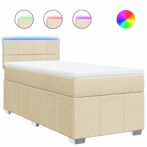 Maison Chic Box spring postelja - Vzmetna postelja z vzmetnico krem 100x200 cm blago SL5455, (21887377) Slike