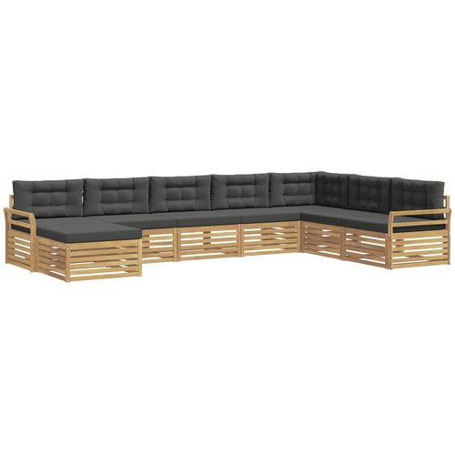  Set vanjskih sofa 8 kom. Bijela i antracit Čvrsto drvo akacije 408 x 250 x 73 cm Slike