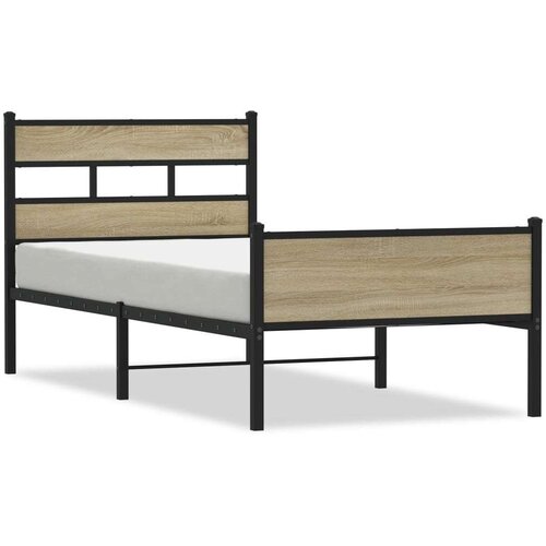 VidaXL Okvir kreveta bez madraca boja hrasta sonome 90 x 190 cm drveni Slike