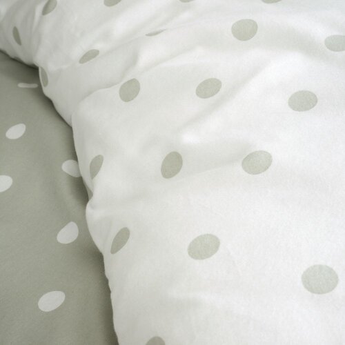 Catherine Lansfield Bela/zelena enojna flanelna posteljnina 135x200 cm Polka Dot &amp;ndash; Slike