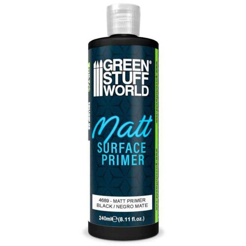 Green Stuff World matt surface primer 240ml &amp;ndash; black | crni mat akrilni prajmer za minijature Slike