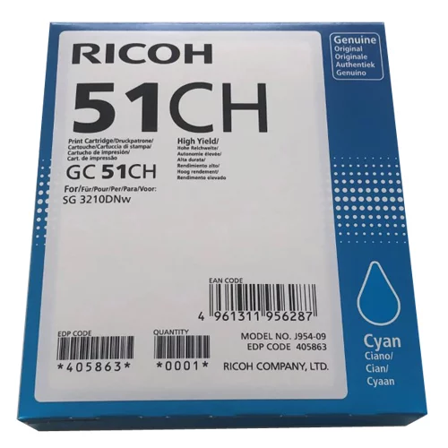 Gel kartuša Ricoh GC51C(405863) modra/cyan- original
