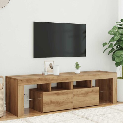 TV ormarić LED boja hrasta 140 x 36,5 x 40 cm konstruirano drvo Cene