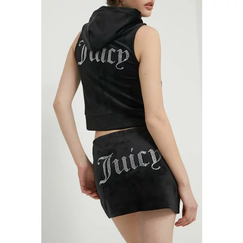 Juicy Couture Velur suknja boja: crna, mini, pencil