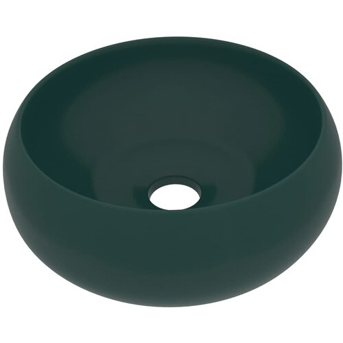 Maison Chic Razkošen Umivalnik - Kopalna umivalnik - Lavabo okrogel mat temno zelen 40x15 cm keramičen, (21684950) Cene