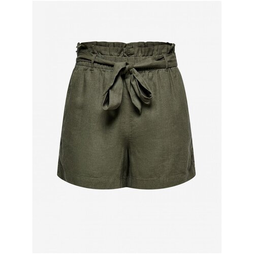 JDY Khaki Shorts with Linen Say - Women Slike