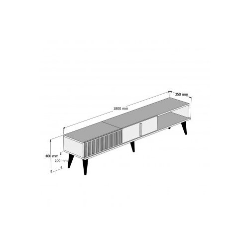 Hanah home milan walnut black polica za tv Slike