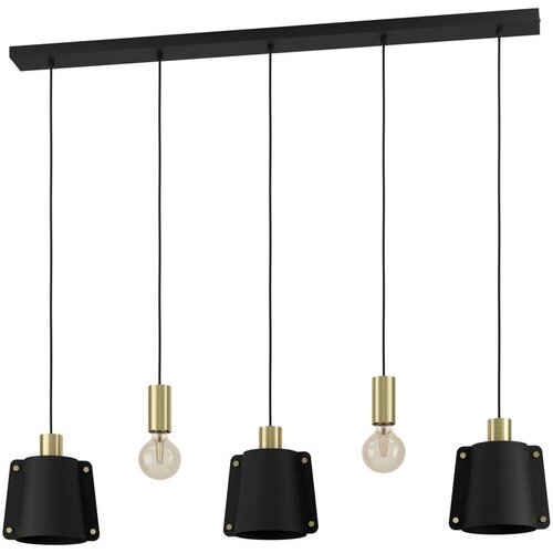 Eglo viseća lampa MAJAGUA E27 5 grla crna/mesing 121,5 cm 390115 Cene