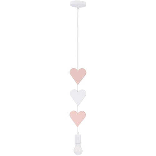 Candellux Lighting Bijelo-ružičasta dječja svjetiljka s metalnim sjenilom Hearts - Cijene