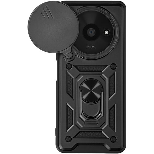 Oem Mayaxess, Ohišje s prstanom za Xiaomi Redmi A3 Zaščita pred udarci s pokrovom kamere, Črna, (5000215850) Cene