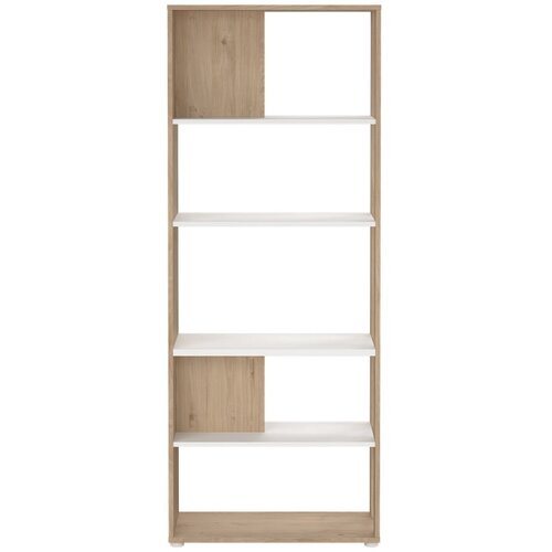Tvilum Bel/naraven regal v hrastovem dekorju 80x205 cm Sign – Cene