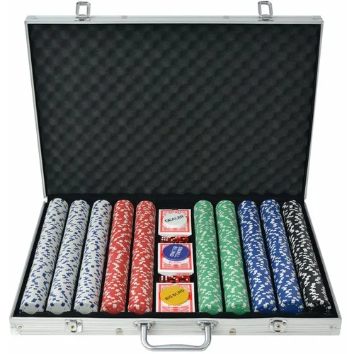  Set za Poker s 1000 Žetona Aluminijum