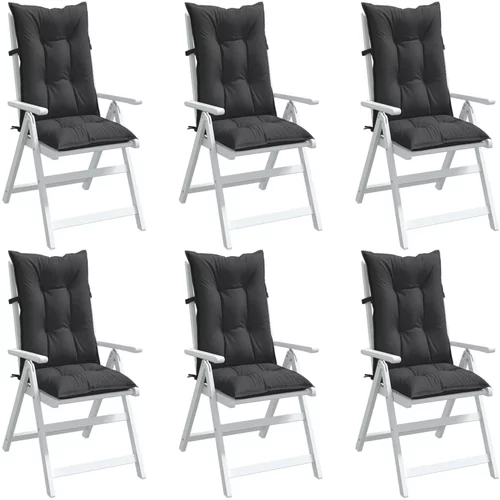 vidaXL Jastuci za stolice 6 kom prošarano antracit 120x50x7 cm tkanina