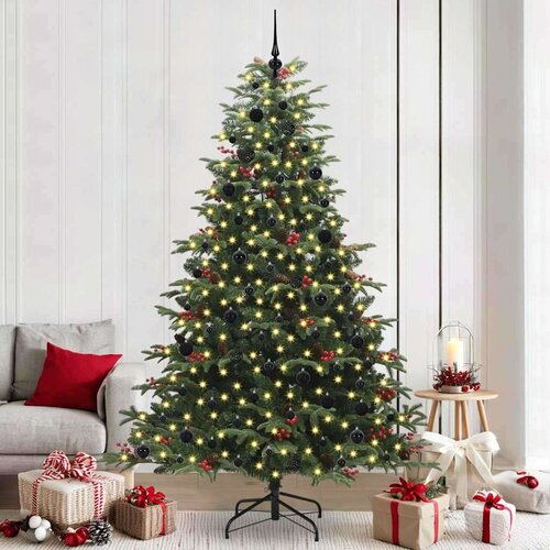 vidaXL Umestno božično drevo Zelena 240 cm PVC, kovina in plastika Cene
