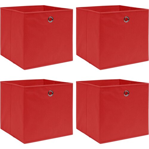 vidaXL Kutije za pohranu 4 kom crvene 32 x 32 x 32 cm od tkanine Cijene