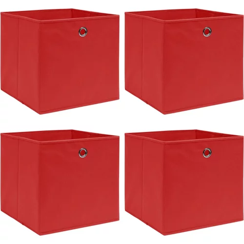 vidaXL škatle za shranjevanje 4 kosi rdeče 32x32x32 cm blago