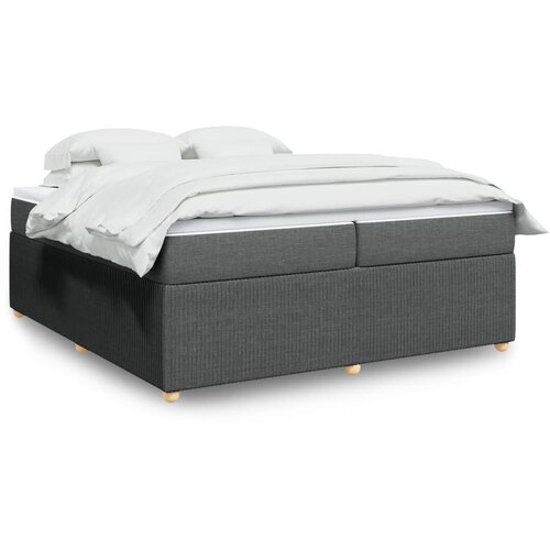 vidaXL Box spring postelja z vzmetnico temno siva 200x200 cm blago Cene