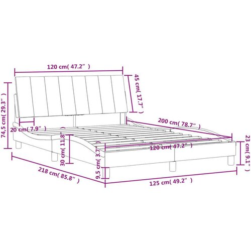 VidaXL Krevet s madracem crni 120 x 200 cm bar&amp;scaron;unasti Slike