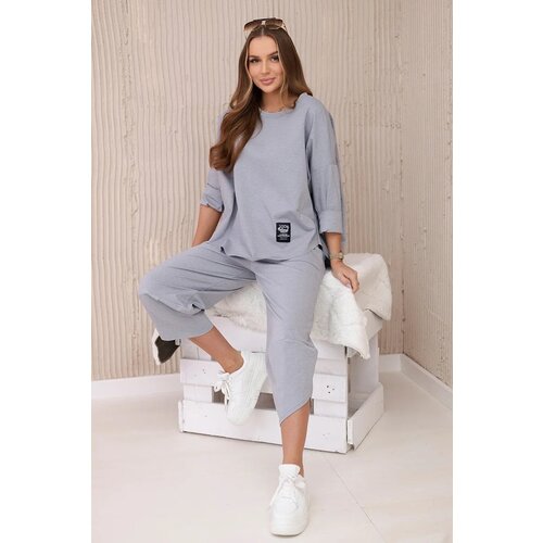 Kesi Set of sweatshirt and pants punto gray color Slike