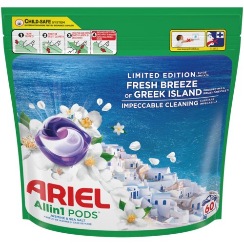 Ariel kapsule Fresh Breeze of Greek Island kapsule 60 kom Cene