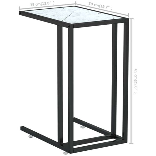  Bočni stolić za računalo bijeli 50x35x65 cm od kaljenog stakla Slike