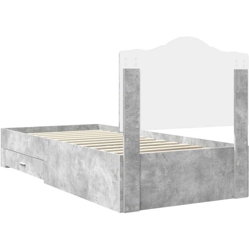  Okvir za krevet s uzglavljem Betonski sivi 90 x 190 cm Slike