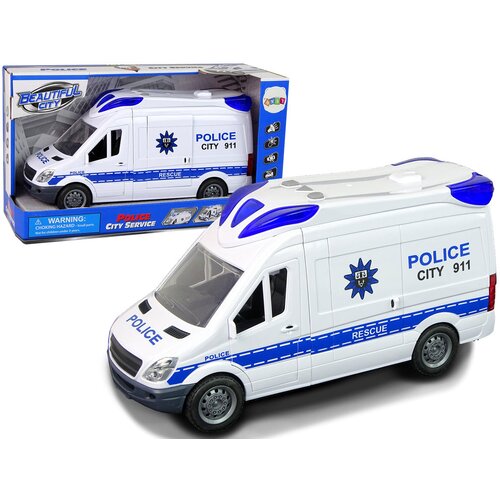  Policijski kombi za igru sa zvučnim efektima i pomićnim vratima - bijeli Cene