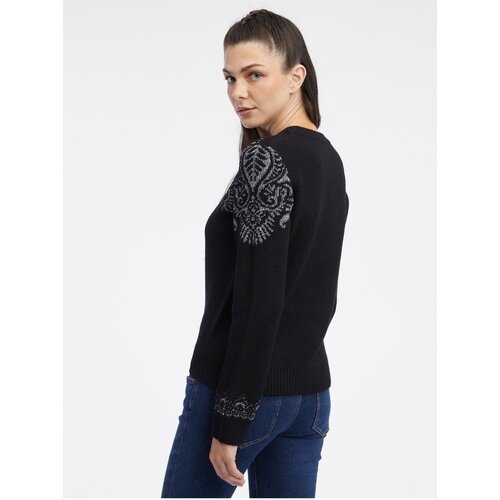 Orsay Black Women's Patterned Sweater - Women's Cene