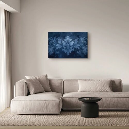  Slika - Ornament in Blue and Cool Colors Dark Blue Decoration 60x40 Akustična Slike